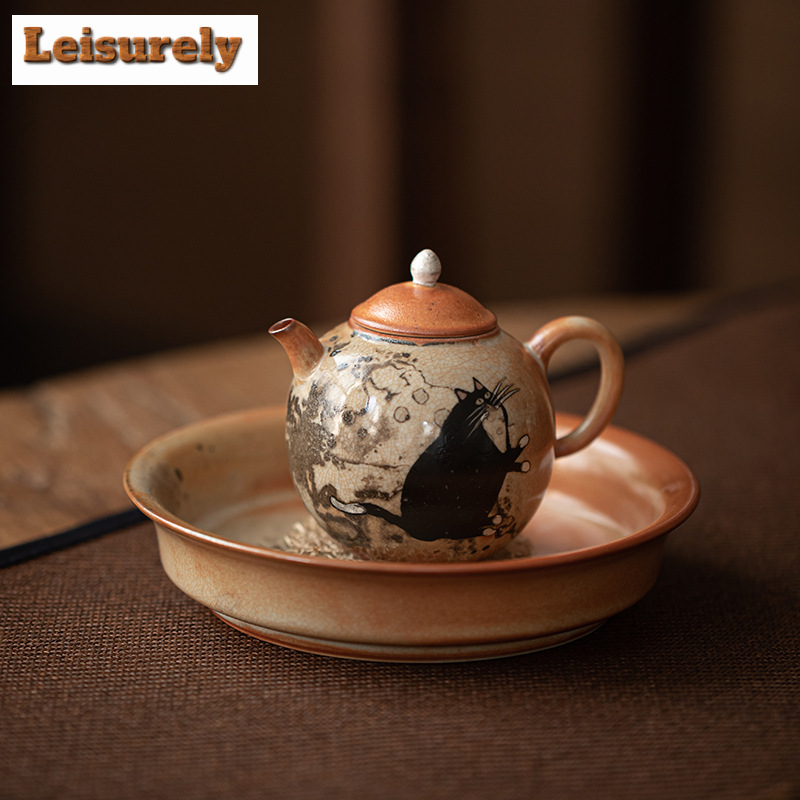 Chamomile Tea - 100ml Hand Painted Cat Teapot Retrogilded