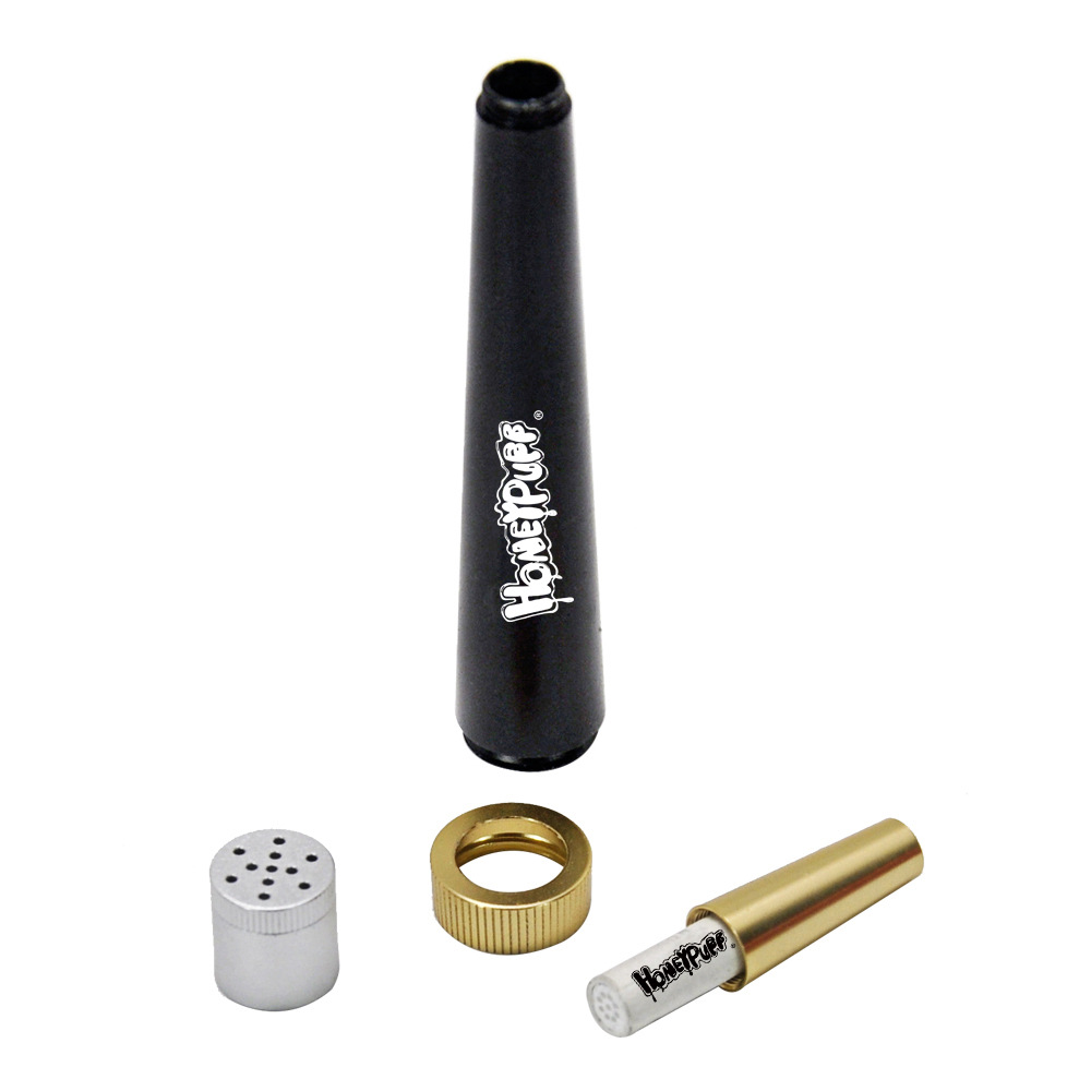 Dried Herbs - Metal_Cone_Herb_Smoking_Pipe_with_6MM_Activated_Carbon_Filter_Removable_Dry_Burning_Tobacco_Pipe