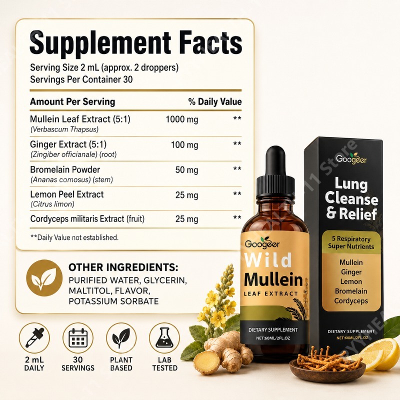 Mullein Liquid Drops Herbal Bl - огляд і ціна Herbal Supplement